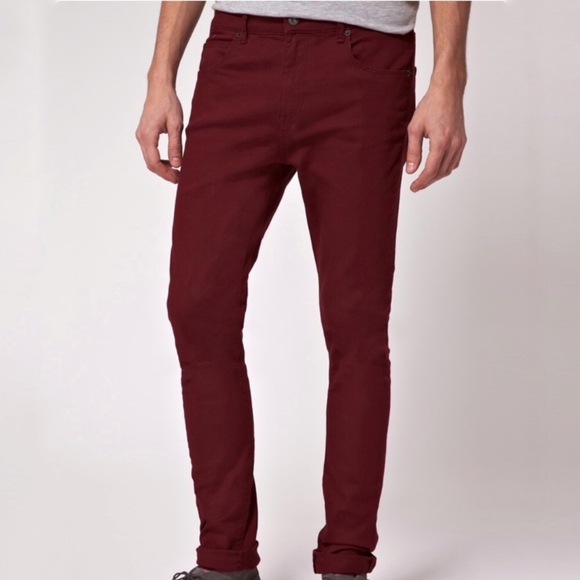 Asos Other - ASOS Burgundy Button Fly Skinny Jeans